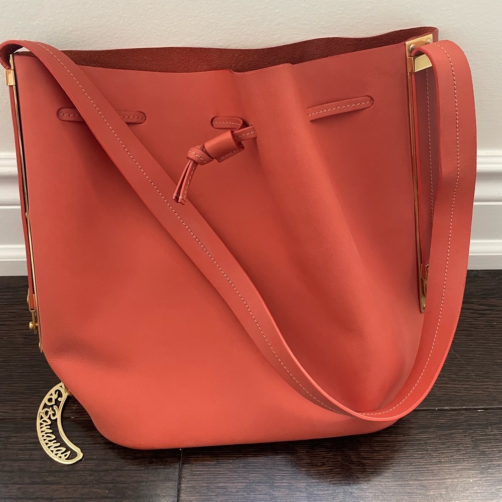 SOPHIE HULME pink leather Gibson Bucket Bag